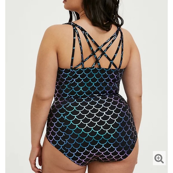 Torrid Iridescent Mermaid One Piece Swimsuit 3-DD/F - Picture 5 of 5